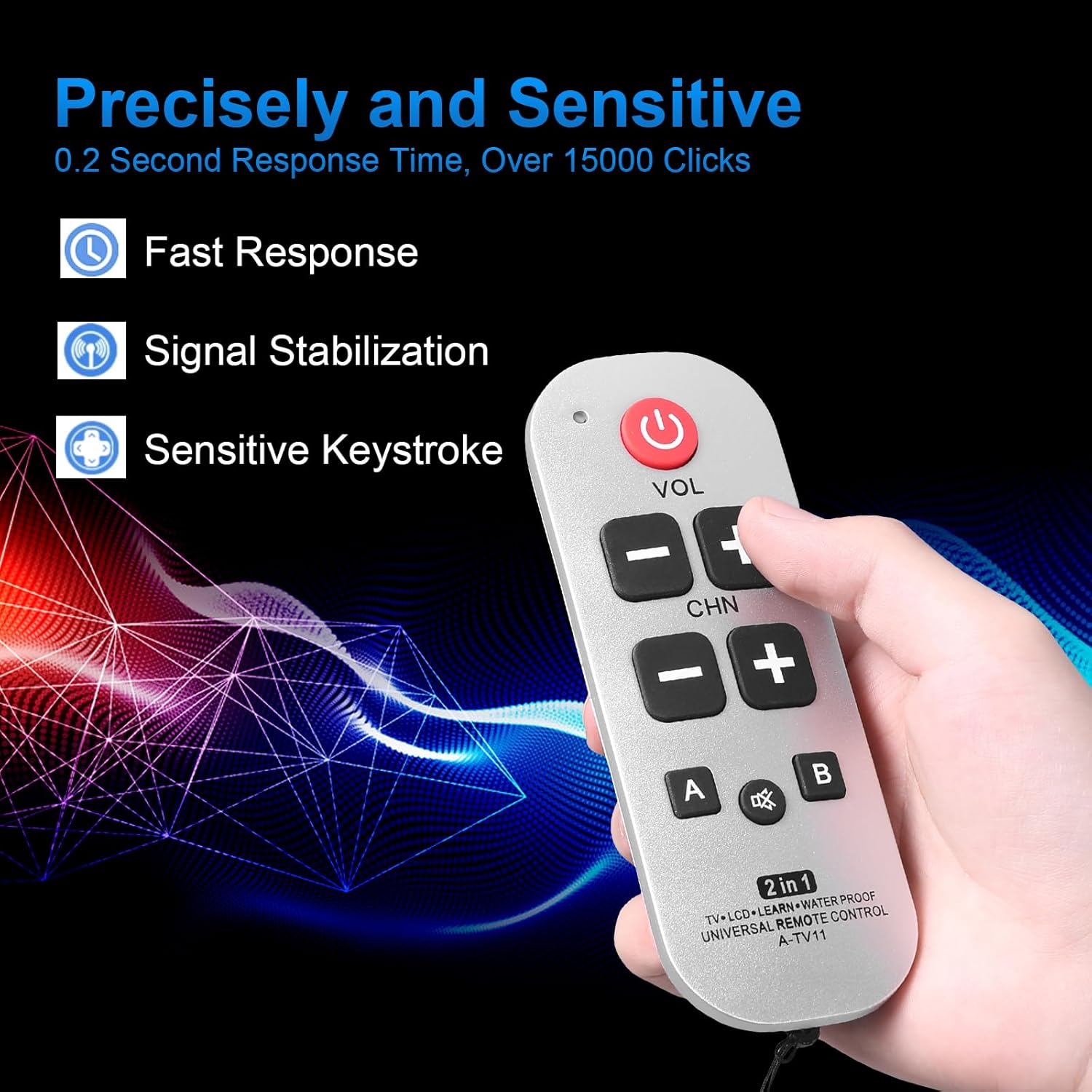 Remote Control with signal stabilization and sensitive keystroke features