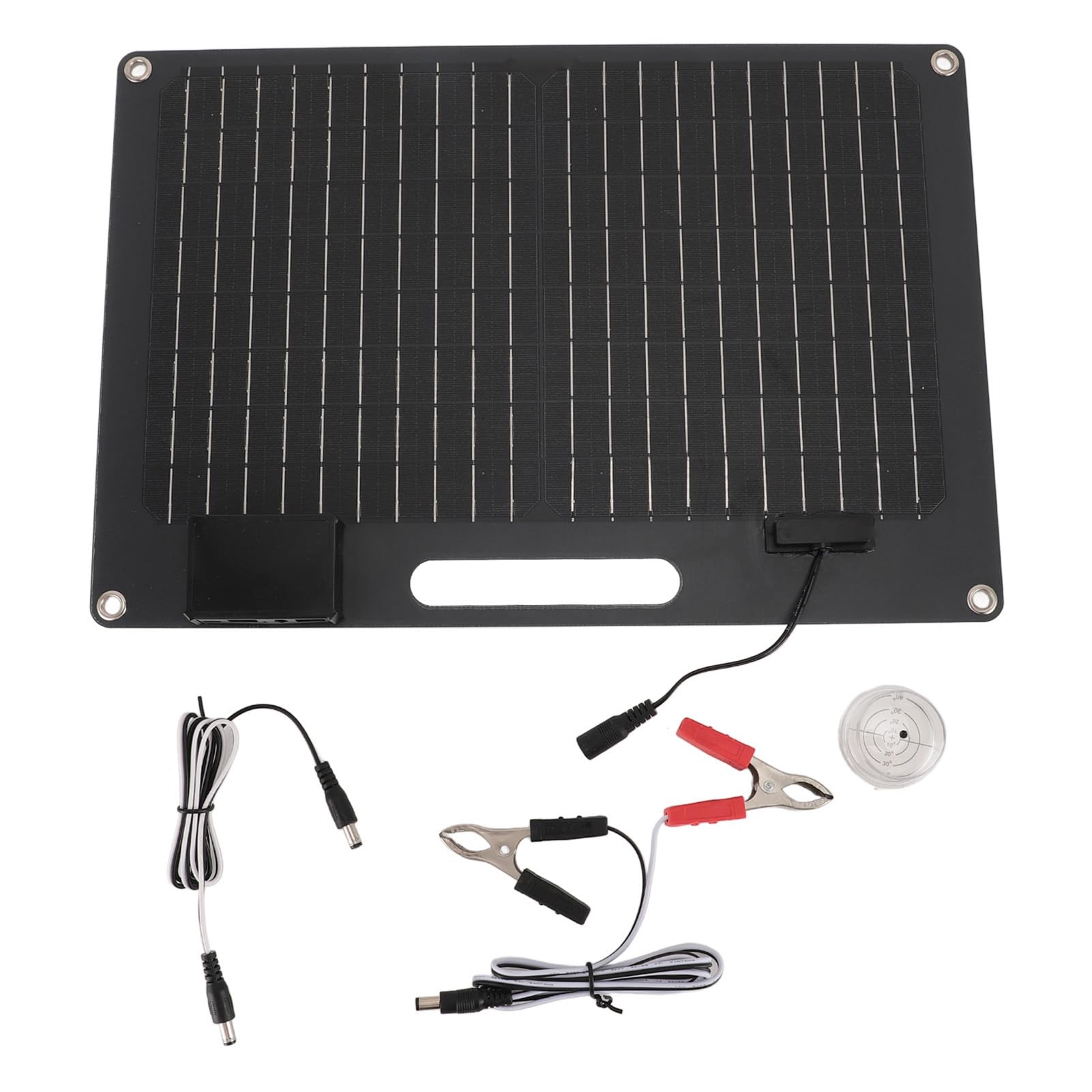 Generic Panneau Solaire Portable 100 W en Silicium Monocristallin Chargeur Haute efficacité Double Sorties USB 12 V 24 V Charge Rapide pour Camping en Plein Air, Camping-Car, Voyage en