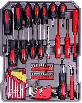 Expertshop Portable Tool Box with Trolley 187 Pieces Professional