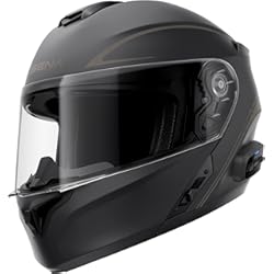 Casco Nzi Modular Sena Casco modular Outrush R con tecnología Bluetooth y sistema de comunicación Intercom (Negro, XL)