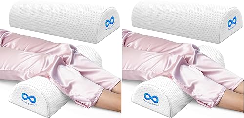 Miniatura 9 de Almohada Everlasting Comfort debajo de la rodilla para dormir de espalda - Almohada de espuma viscoelástica de media luna para dolor de espalda,