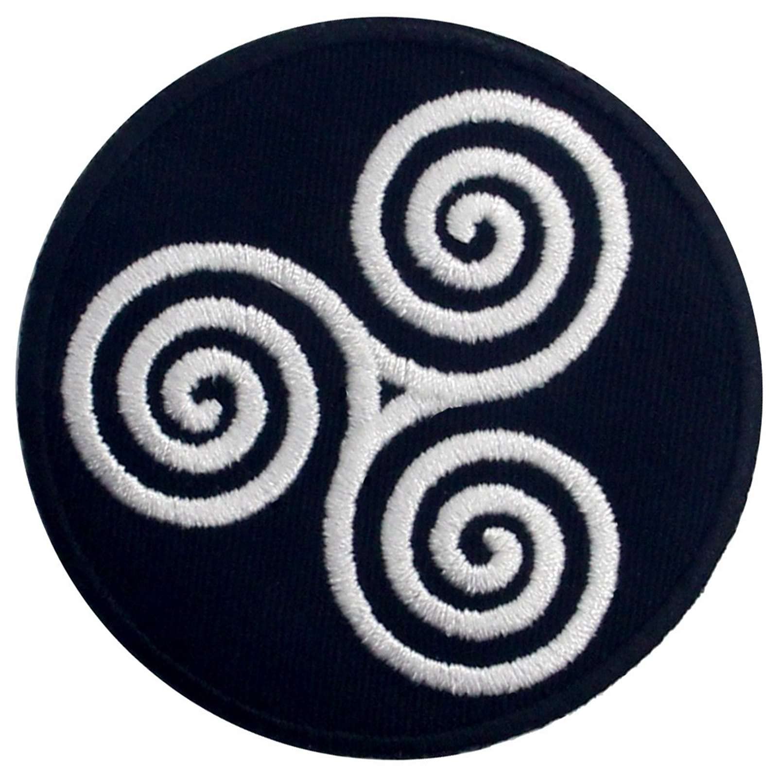 Toppa Ricamata Celtic Knot Circle, Termoadesiva E Cucibile, Bianco E Nero, 7,5 Cm - 6