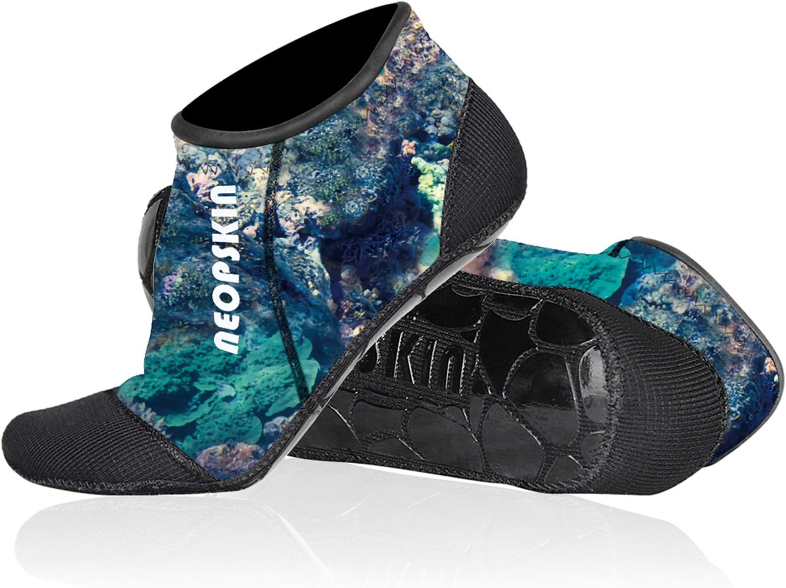 XUKER Neoprene Socks 3mm Beach Volleyball Sand Soccer Socks Water Booties Wet Shoes for Scuba Diving Swimming Surfing Snorkeling Fishing Wading Kayak (Camo-Low Cut, XL)