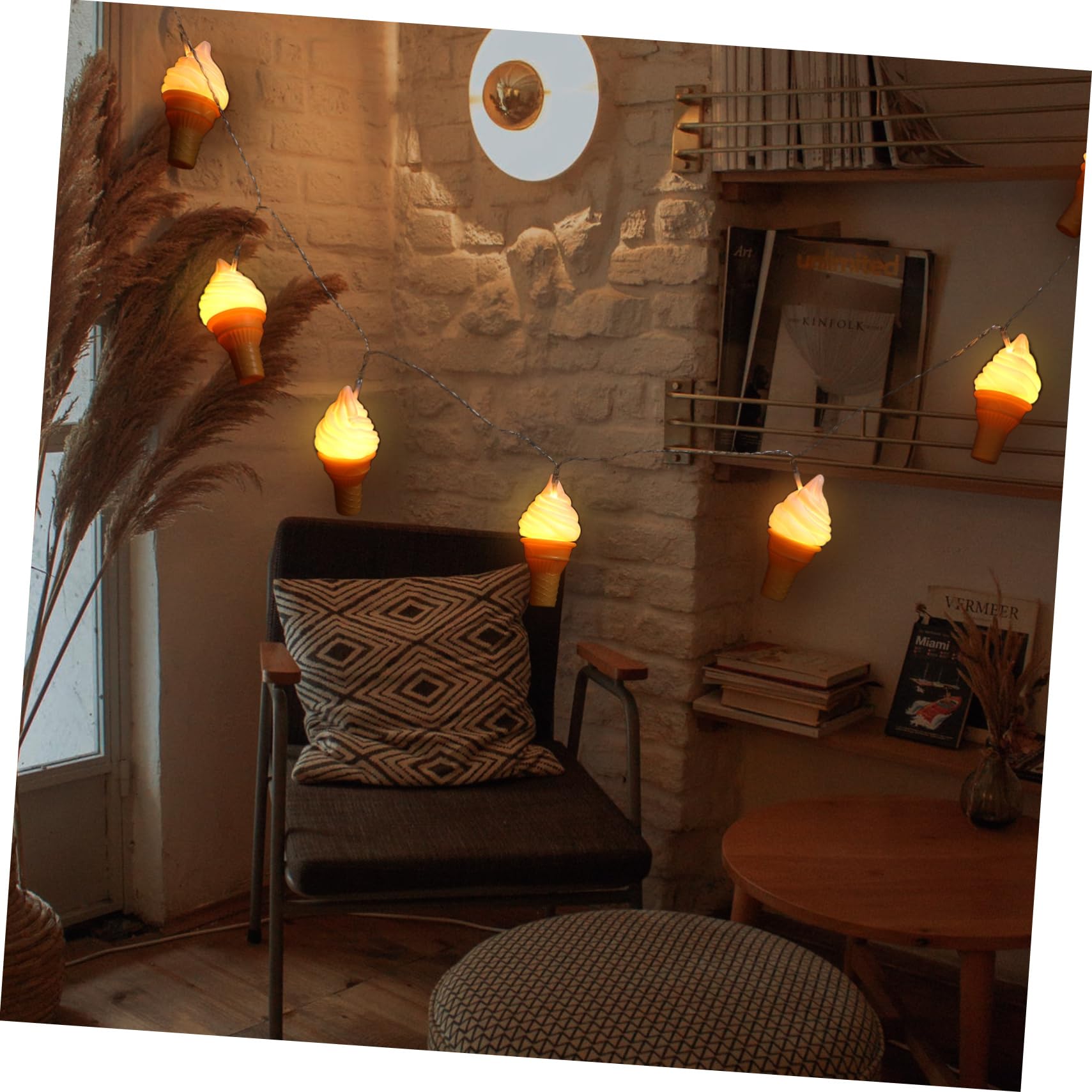 VALICLUD 1Set LED Ice Cream String Light Bulbs Warm Decorative Lamp for Restaurant Birthday Party Battery Operated Batteries Not Included
