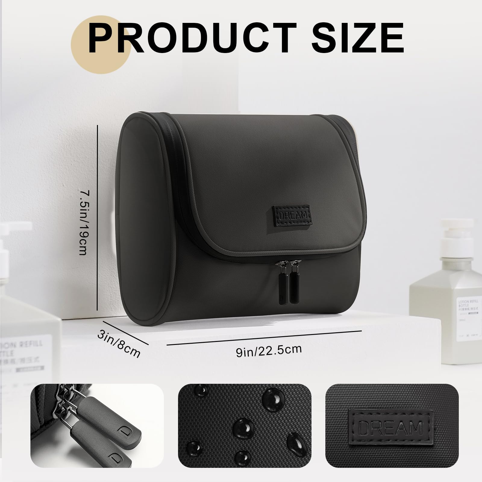 Borsa per Il Trucco Pieghevole, Borsa da Toilette Impermeabile, Organizer per Cosmetici da Donna e Uomo per Viaggi, Palestra, Bagno, Custodia da Appendere.