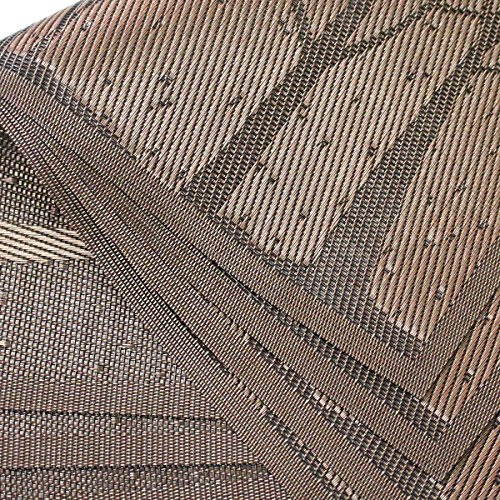 Yoy 6 Pcs Kitchen Pvc Placemats - Deluxe Heat Insulation Stain-Resistant Table Mat Protector Anti-Skidding Dining Room Decor Jacquard Woven Plastic Vinyl Place Mat,Coffee #TOP6