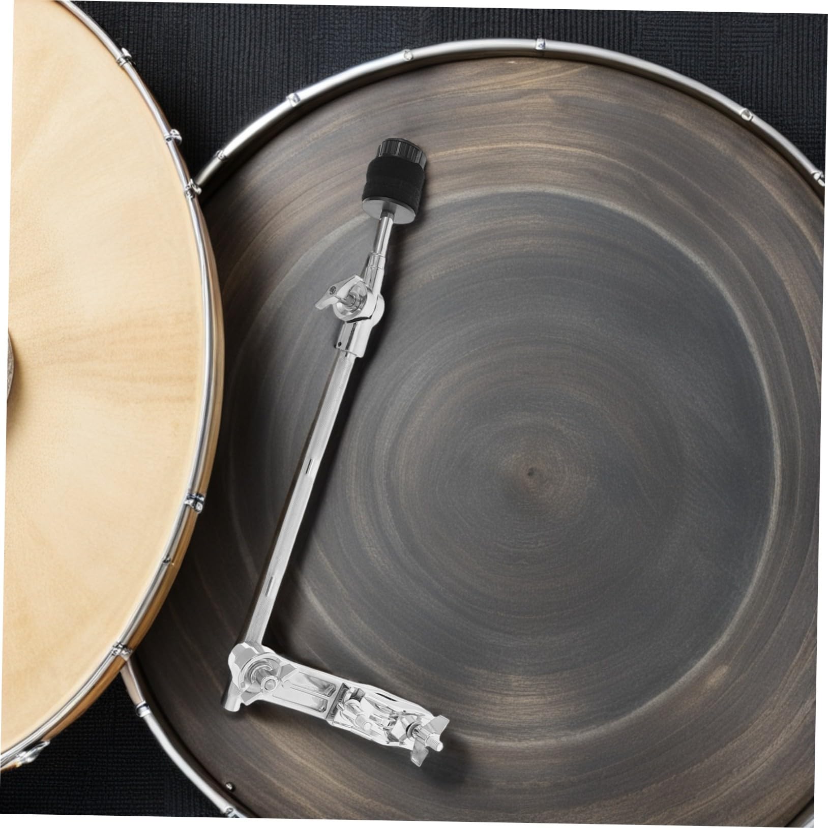 BESTonZON Stojak na perkusję Stacker Boom Mount Cymbal akcesoria perkusyjne ramię statywu do talerzy stojak na talerze typu boom Uchwyt pręta L-ramię Metal Srebrny