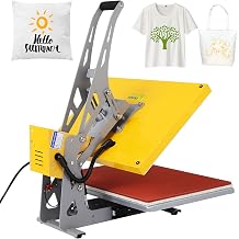 16"x24" Semi-Automatic Heat Press Machine 2000W 110V Magnetic Pull-Out Drawer, Large Format Industrial Clamshell, 240C Max Temp, 0-400s Timer, for T-Shirts, Sublimation, HTV