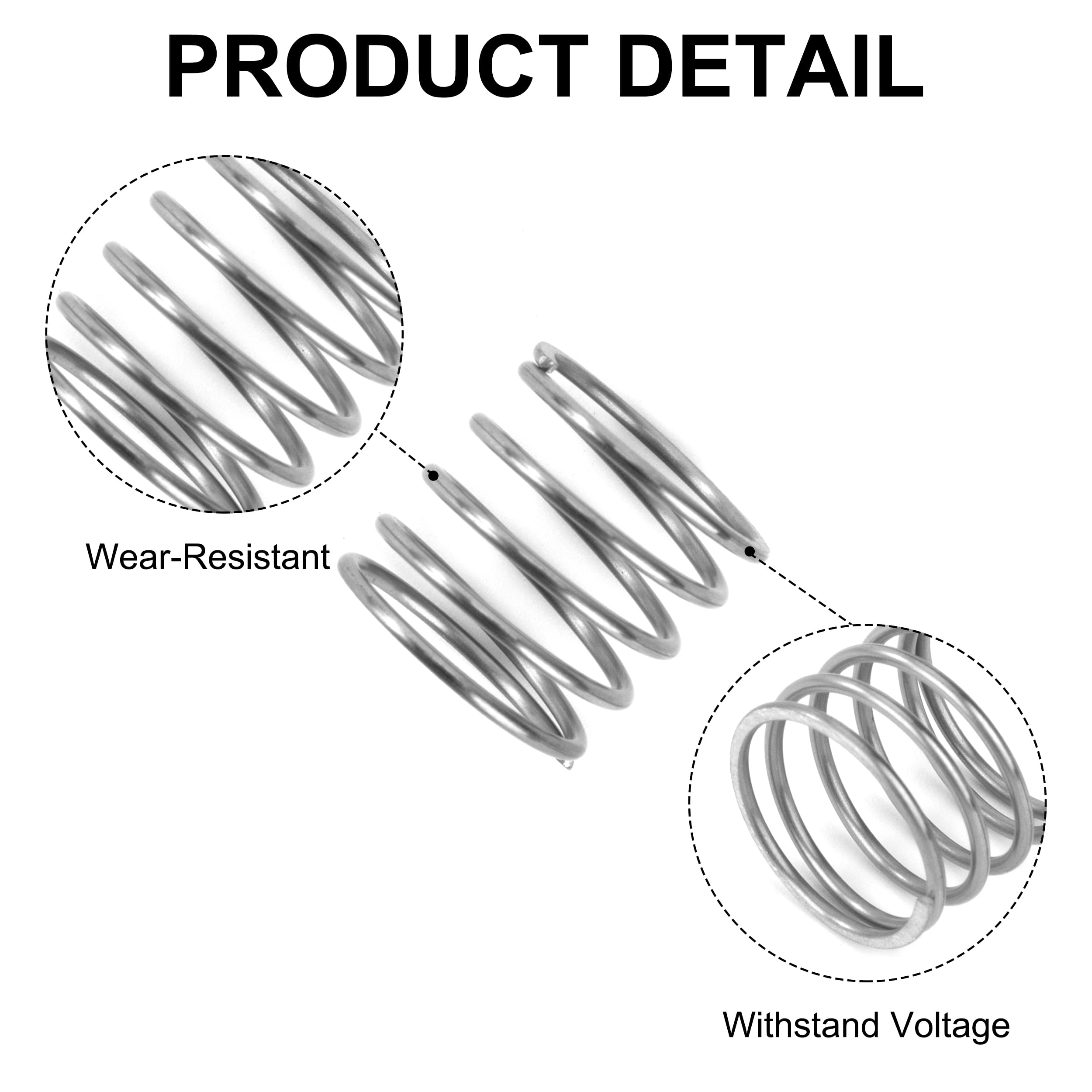 Lot De 10 Ressorts De Compression 70 Mm – Acier Inox 304 – Ø Fil 1 Mm, Ø Ext. 12 Mm – Force 1,5 Kg – Idéal Pour Projets Mécaniques Et DIY