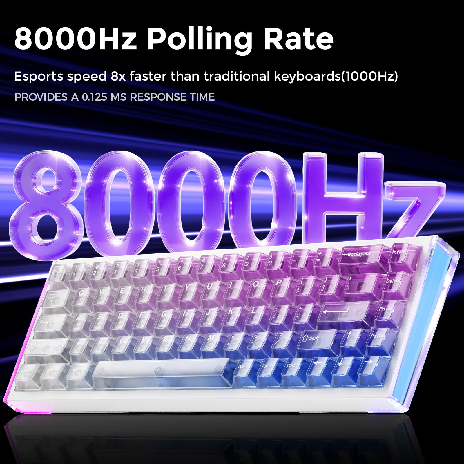 DAREU COOL68 Teclado Gaming con Disparador rápido de 8000 Hz, precisión RT de 0,01 mm, Teclado mecánico magnético con Cable al 65% con interruptores de Efecto Hall, 20 Modos RGB, para PC/Mac - 4
