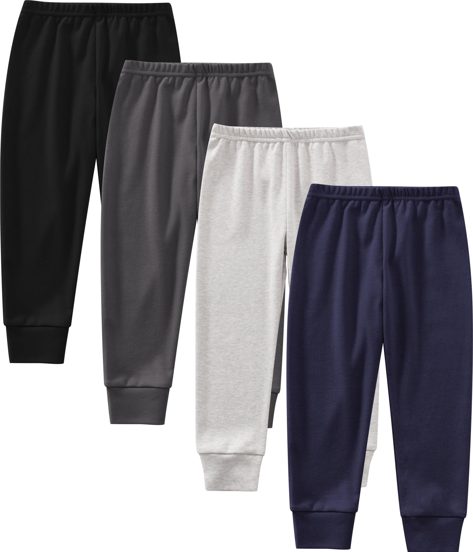 Toddler Boys Cotton Pants 4-Pack Sweatpants Joggers