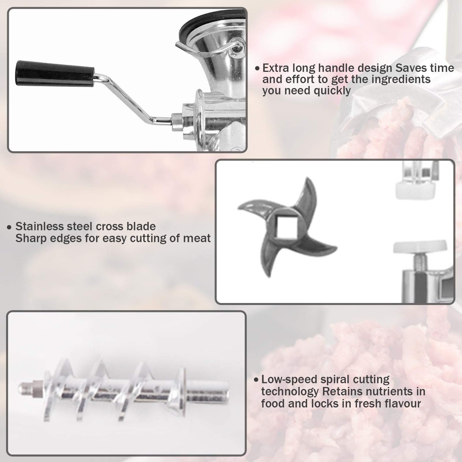 Mophorn Tritacarne Manuale - Tritacarne Manuale In Acciaio Inox Con Morsetto Da Tavolo 2 Piastre Di Macinazione E Insaccatrice Per Salsicce Perfetto Per Cucina Domestica Ristorante Macelleria 85615436
