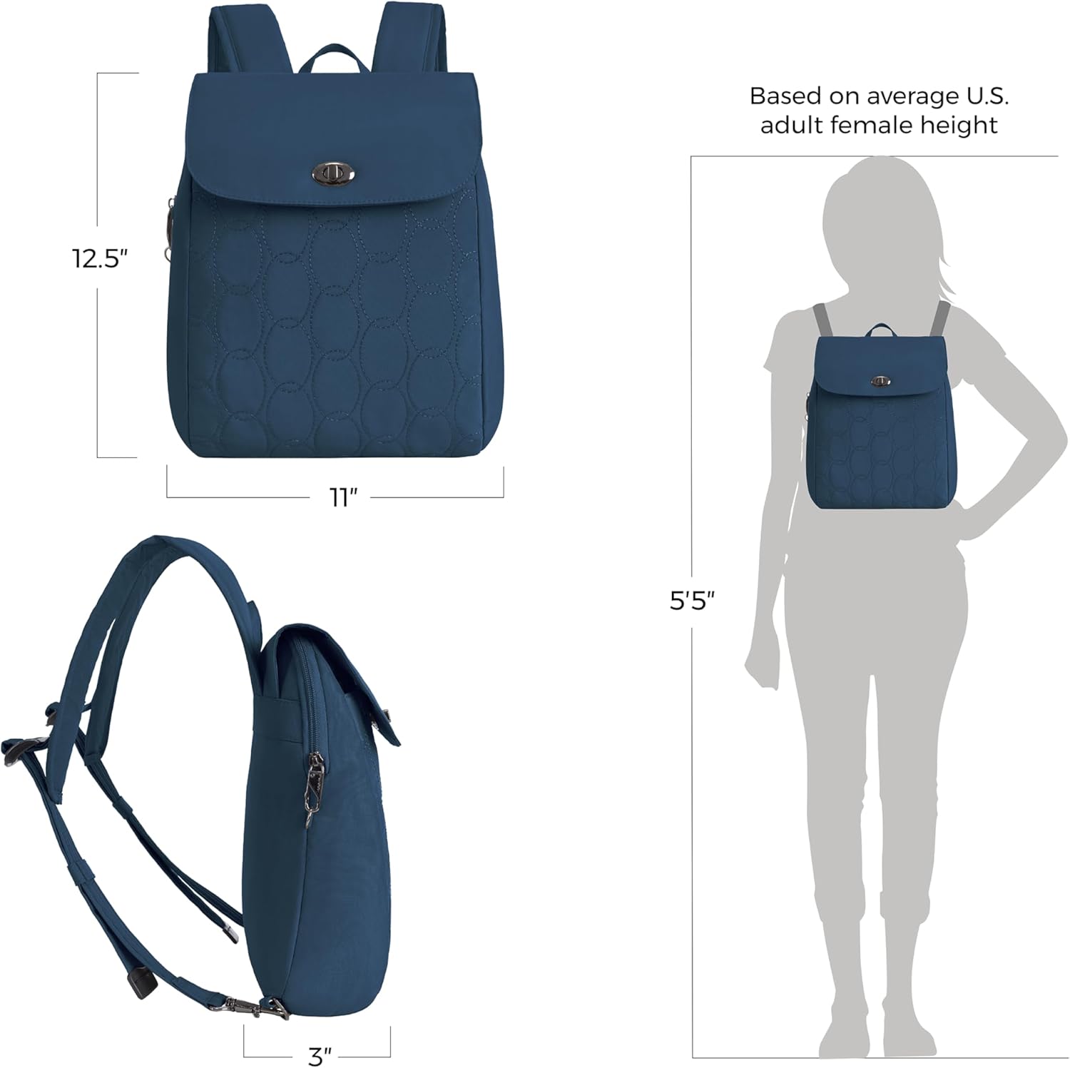 Travelon Anti-Theft Runways Compact Backpack - Image 4