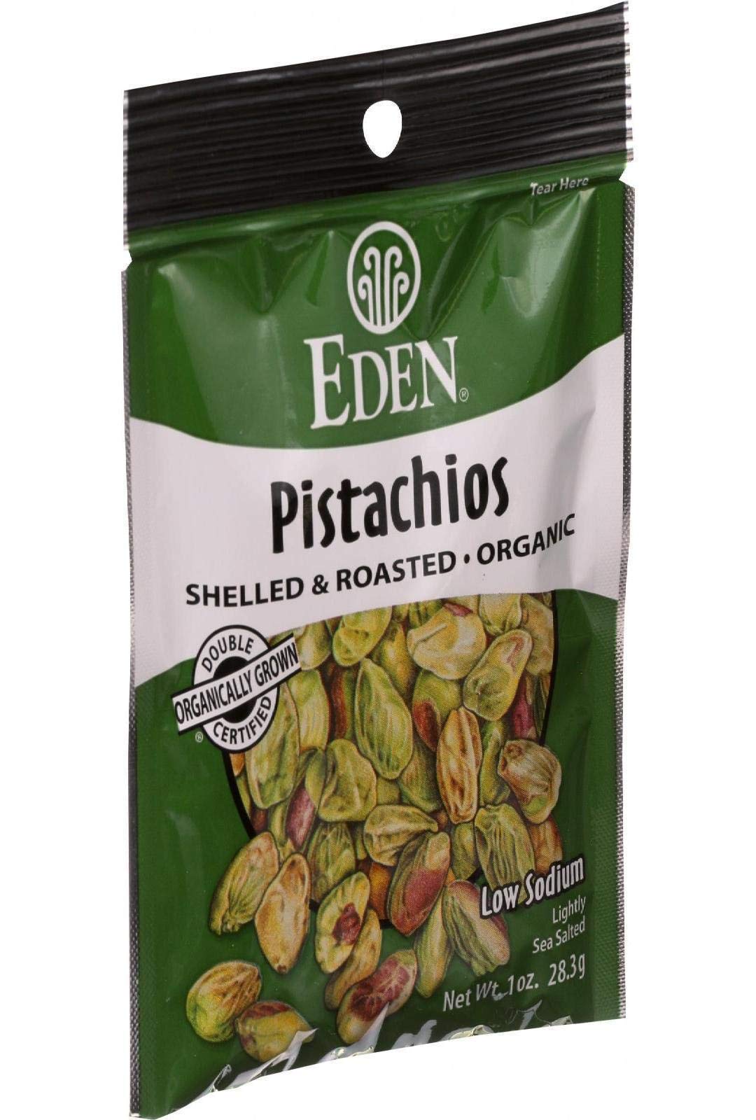 Eden Organic Shelled and Dry Roasted Pistachios, 1 Ounce (Pack of 12) thumbnail 2