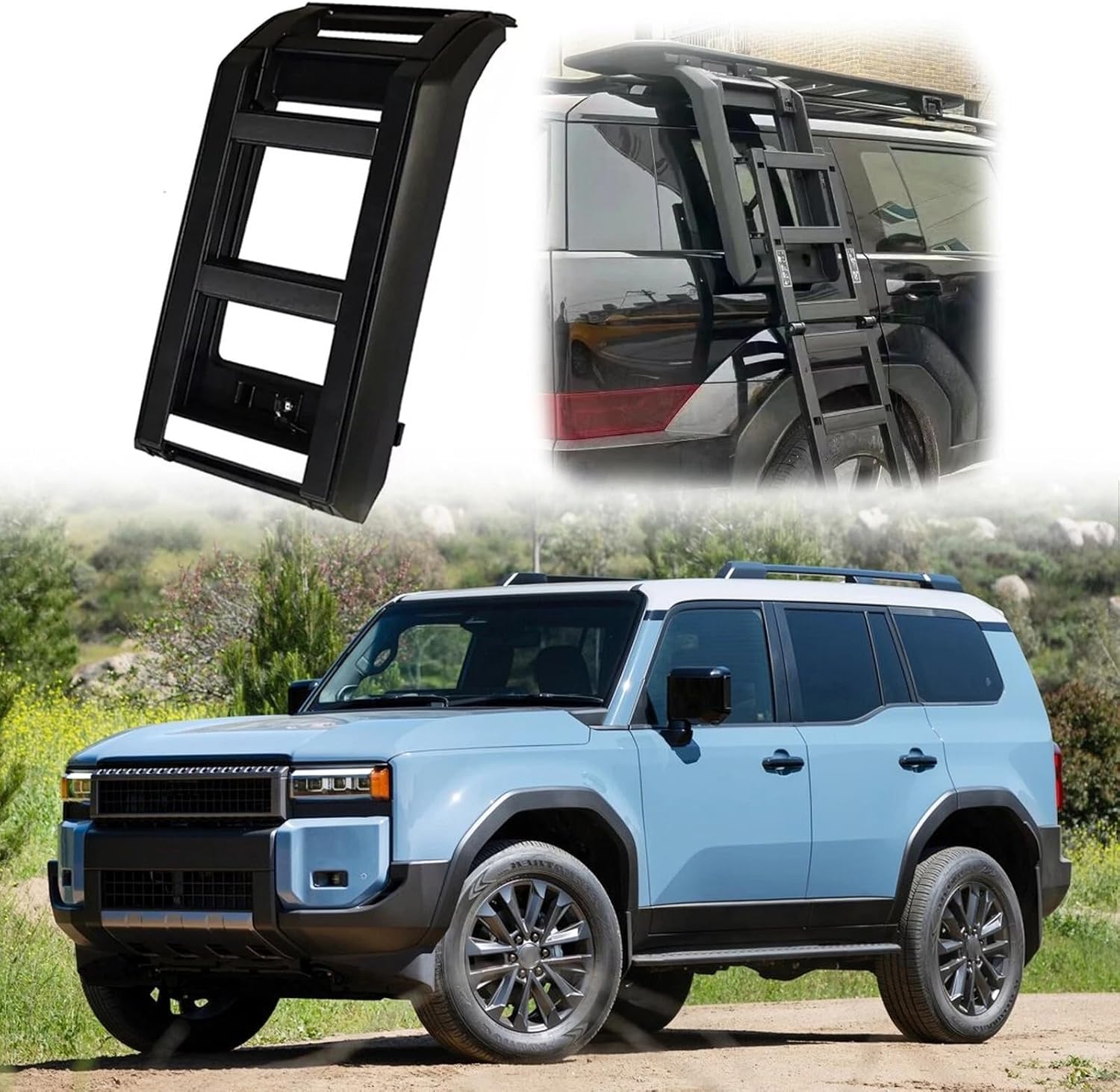Liftable Ladder Roof Rack Access Fits for Toyota Land Cruiser Prado J250 LC250 2024-2026