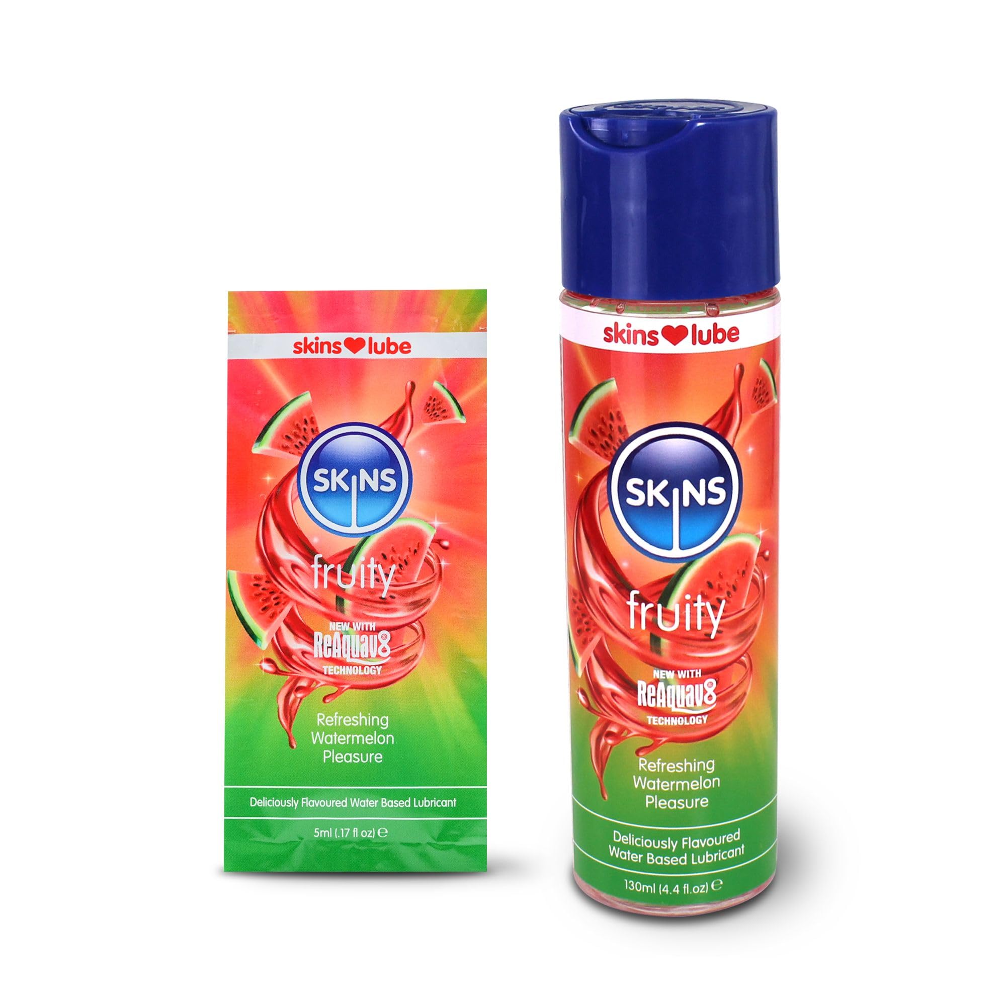 Amazon.com: Skins Watermelon Flavoured Water Based Condom Compatible  Lubricant with Reaquav8 Technology 4.4 Fl Oz (130ml) : Everything Else