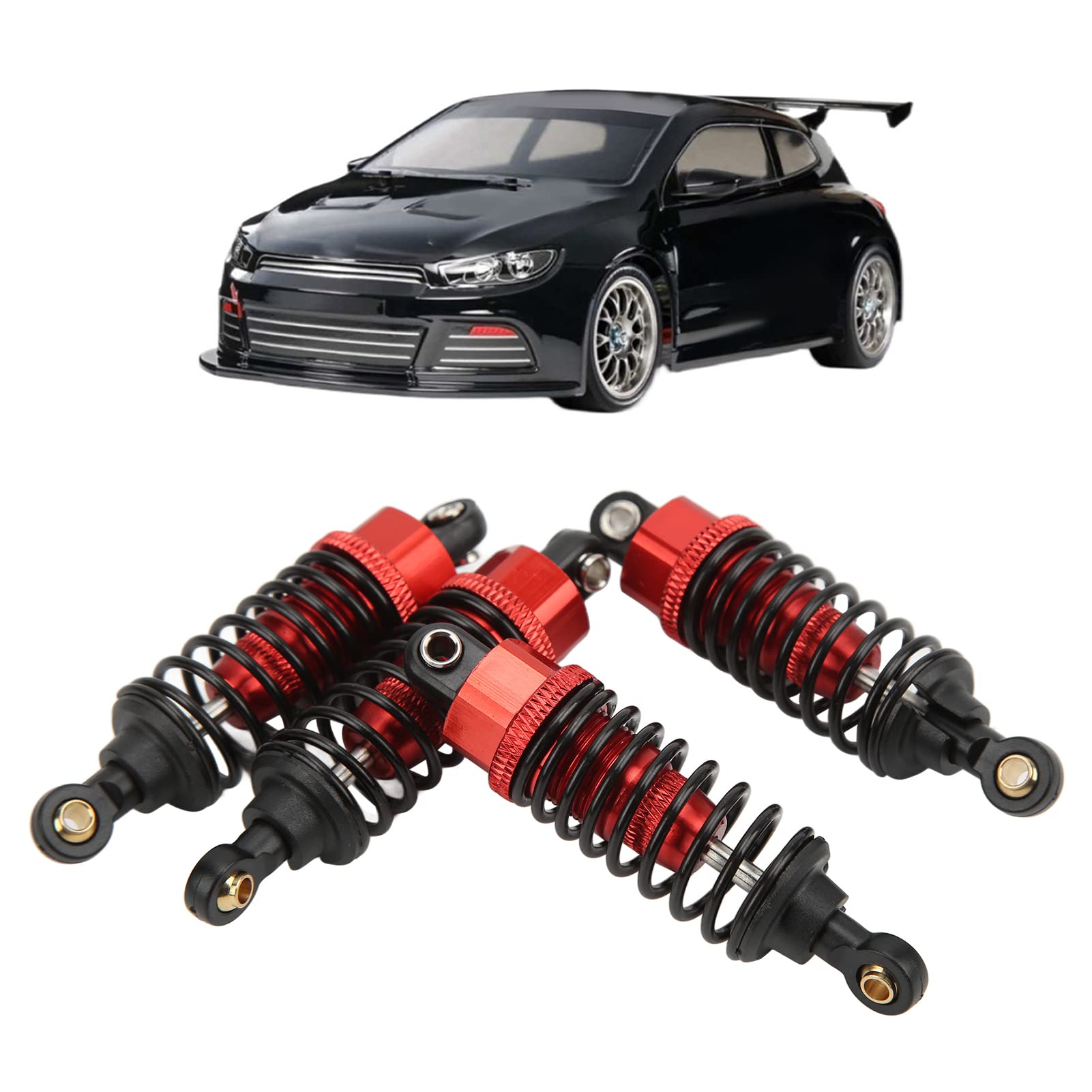 Ejoyous RC 1/10 amortyzator samochodowy zestaw amortyzatora RC części regulowane metalowe RC do TT-01 TT-02 TA05 TL-01 TA03 MF-01X (czerwony)