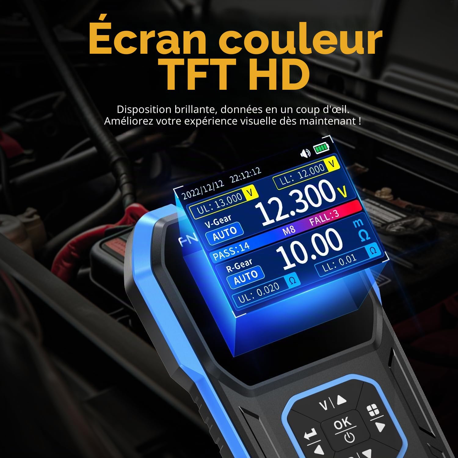 Testeur De Batteries,HRM-10 Testeur Portable Multifonctionnel À 4 Fils Pour Batteries,100V 200Ω Mètre De Résistance Intérieure Et De Tension Précis Testeur De Résistance