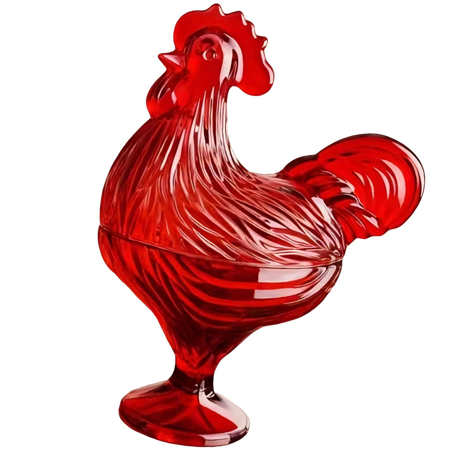 HDOYTXXM Cocks on Nest Glass Candys Jar with Lid Crystal Glasses Candys Dishes Decorative Candy Jars Snacks Bowl Table Decorations Candy Jars with Lid Decorative