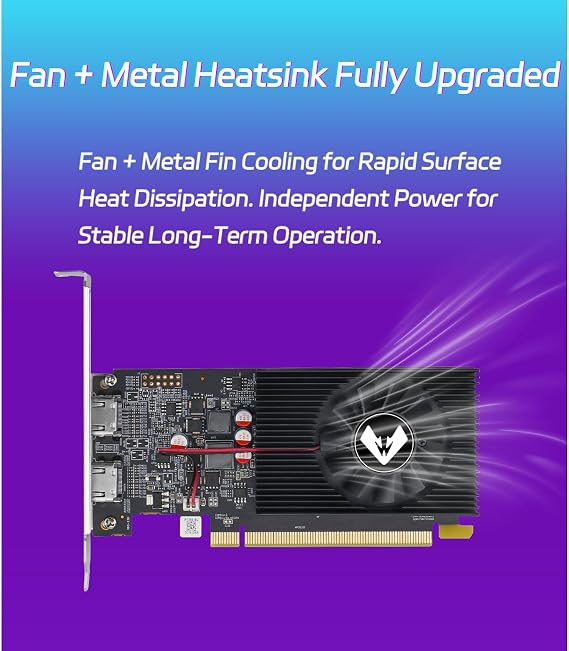MOUGOL AMD Radeon R7 350 4GB Low Profile Graphics Card, Dual HDMI Ports, 4GB GDDR3 128-Bit, SFF Half-Height Video Card for Slim Desktop PC, Support Windows 10/8.1/7 (Not Compatible with Win11) GPU