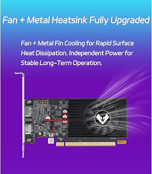 MOUGOL AMD Radeon R7 350 4GB Low Profile Graphics Card, Dual HDMI Ports, 4GB GDDR3 128-Bit, SFF Half-Height Video Card for Slim Desktop PC, Support Windows 10/8.1/7 (Not Compatible with Win11) GPU