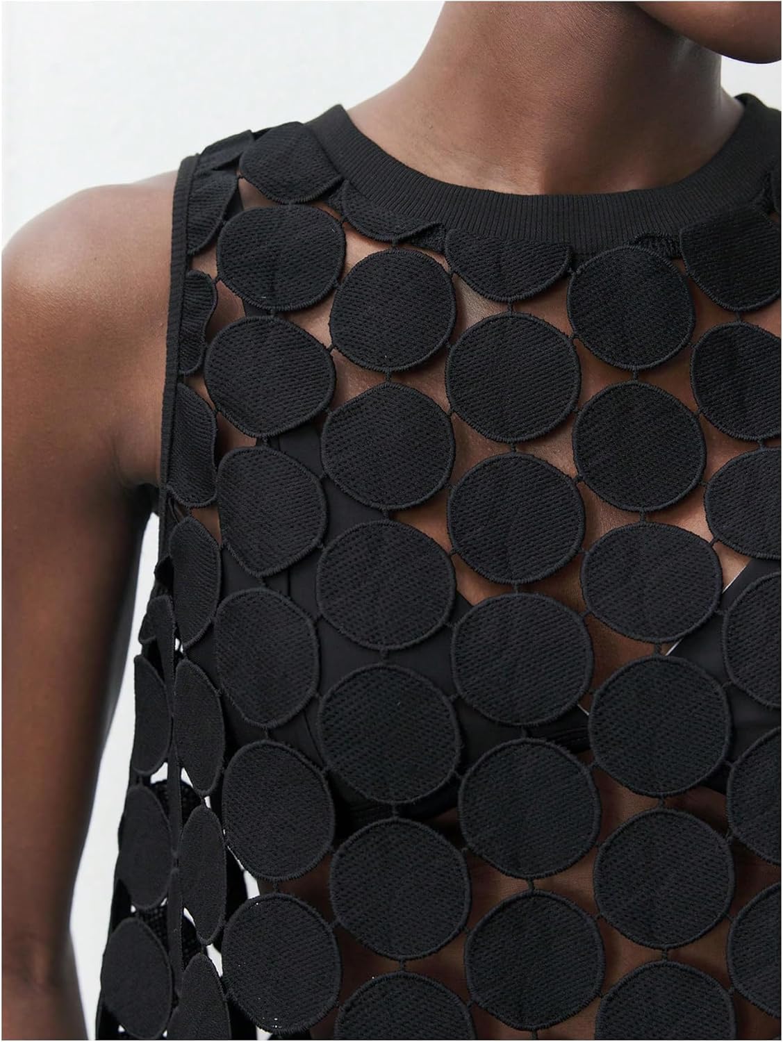 Floerns Women's See Through Sleeveless Y2k Tank Top Crew Neck Vest Shirts - Image 4