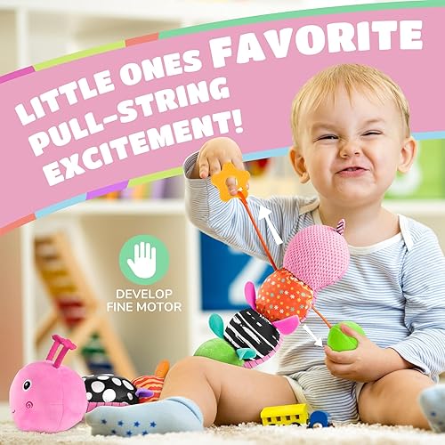 Miniatura 3 de Juguetes para bebés de 6 a 12 meses, oruga musical, juguetes de peluche, animales de 0 a 3 a 6 meses, dentición, boca abajo, juguetes sensoriales