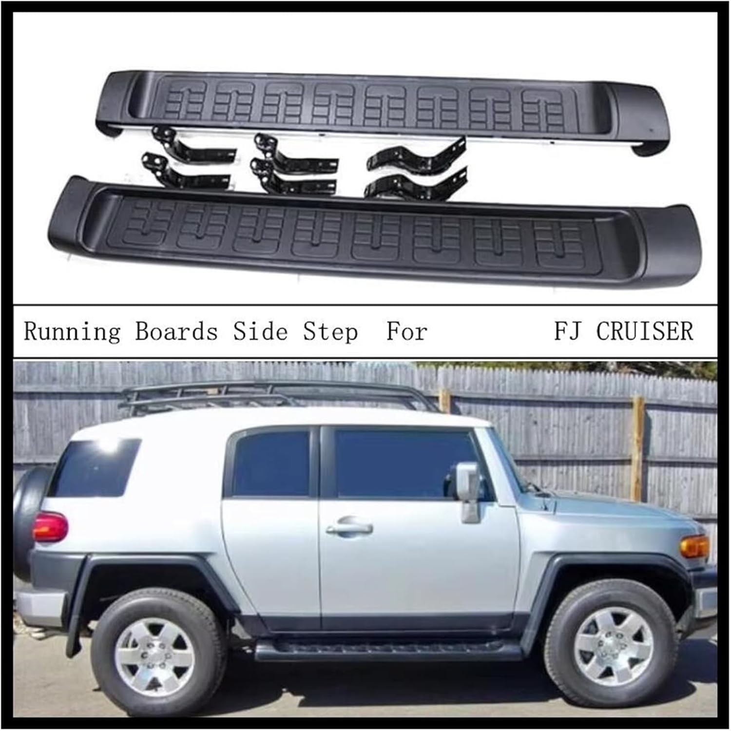 Running Board Side Step Bar Pedals Compatible with Toyota FJ Cruiser 2007-2024 Nerf Bars Auto Accessories