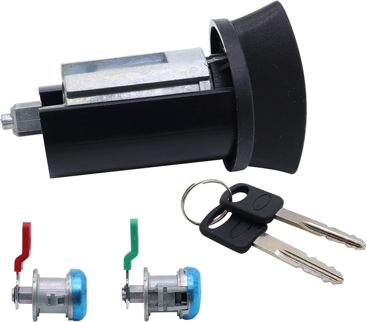 Door Lock Cylinders & Ignition Switch Compatible with Ford F250/350 1997-2007, Excursion, Expedition, Explorer & More, Lincoln Blackwood, Navigator Replace# LC6177 + DL5885 X2 + 597638 (No chip)