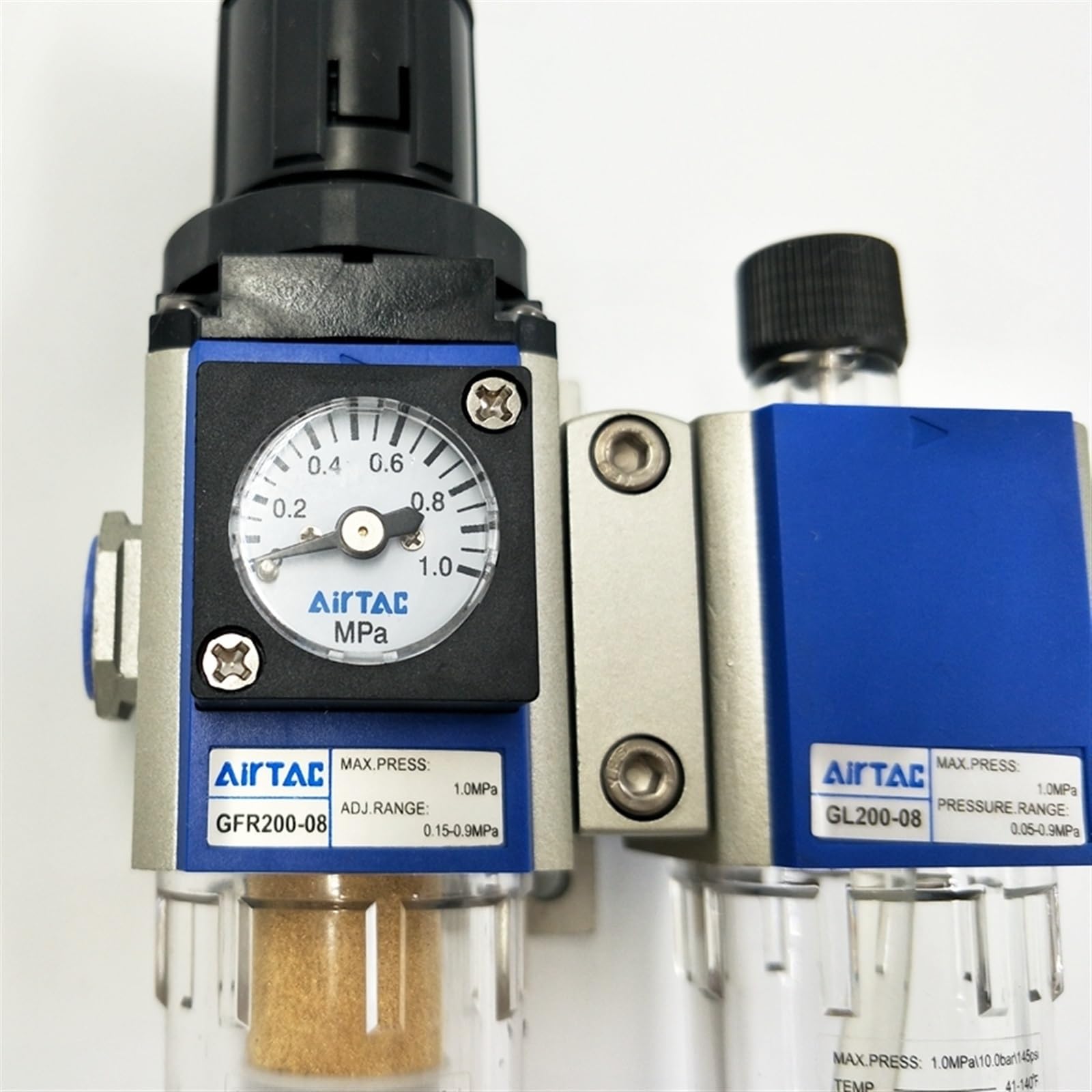 Combinaciones del lubricador del regulador del filtro de aire GFC200-08 rosca del puerto de 1/4"