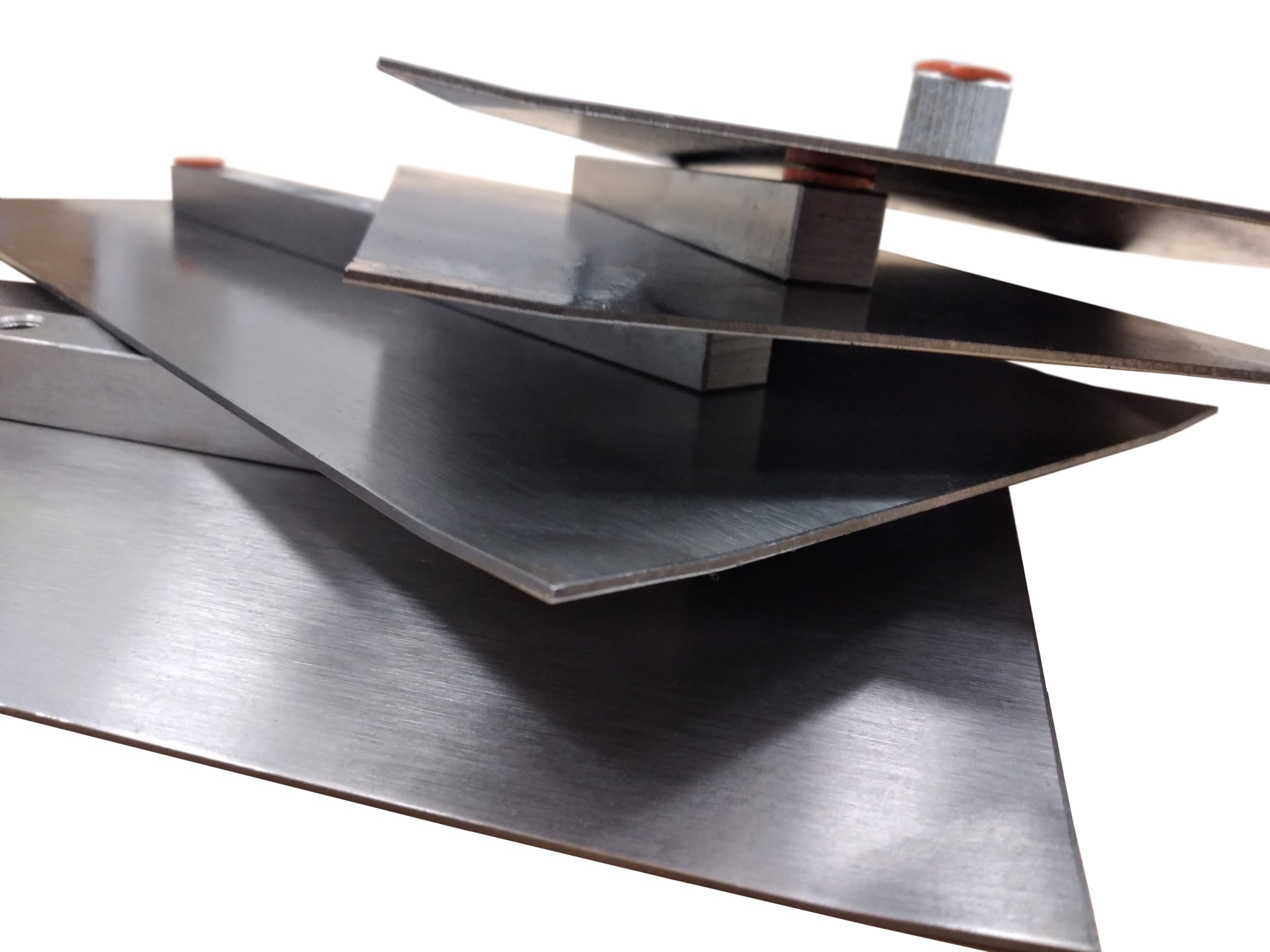 Set di Pale per Lisciatrice Elicottero da Ø900 mm | 4 Pezzi | 35,5x15 cm | Filettatura M8 | Spessore 1,6 mm | Distanza tra viti 12 cm | in Acciaio | Pezzo di Ricambio