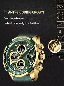 NAVIFORCE 9197-GGNGN Men's Military Digital Watches Analog Quartz