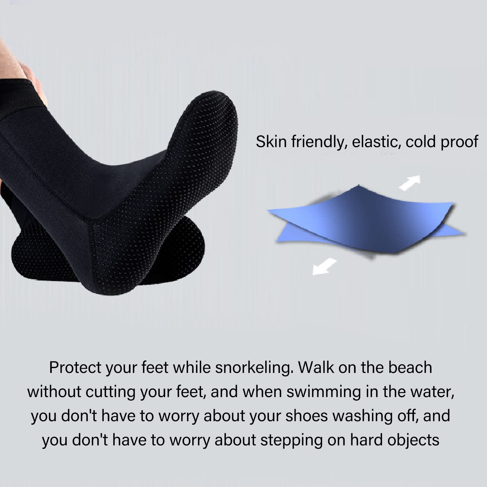 3mm Neoprene Dive Socks Breathable Stretchy Slip Diving Wetsuit Socks for Women Men (S)