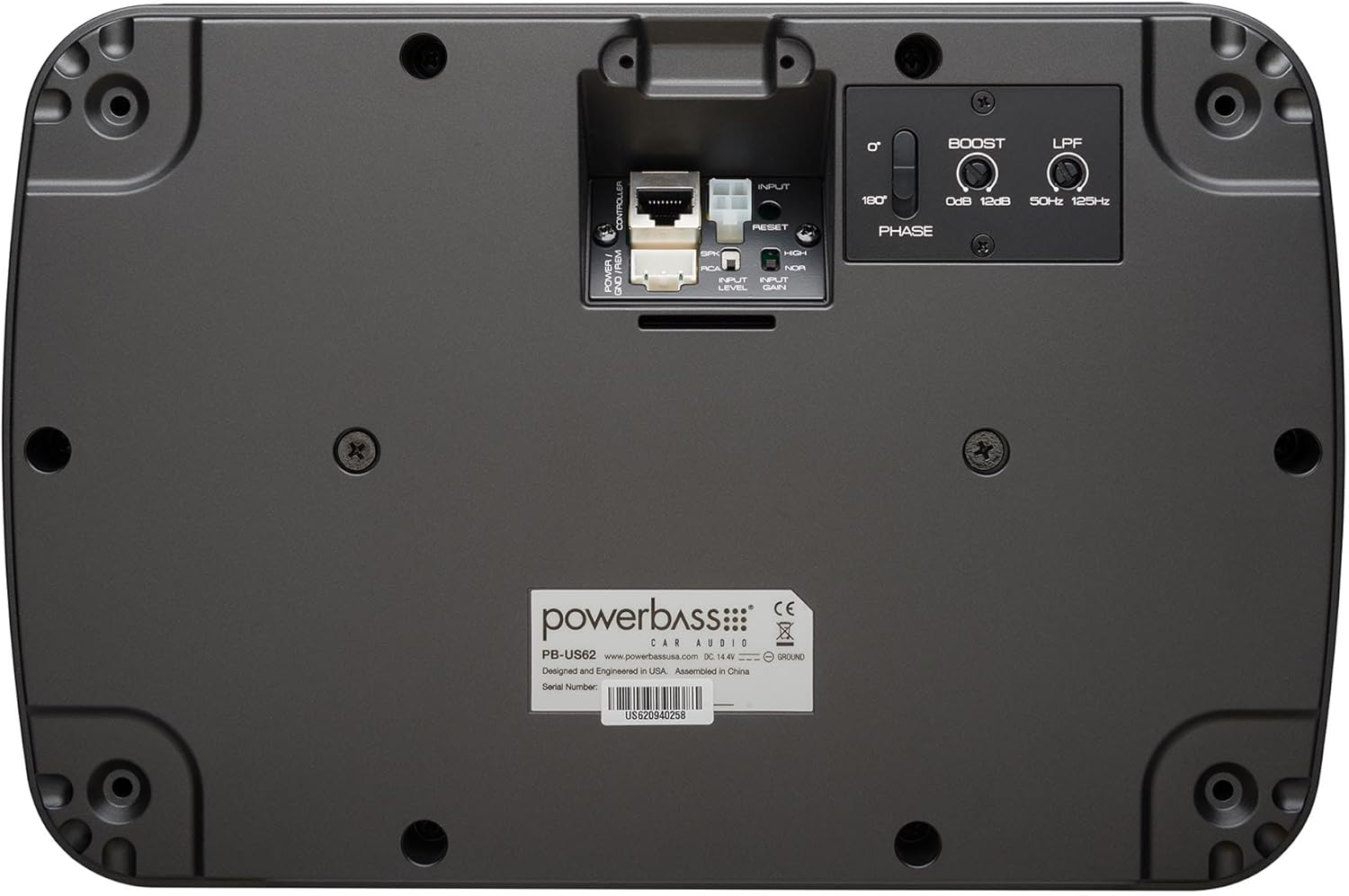 PowerBass PB-US62 - Compact Amplified Subwoofer System - Dual 6" Subwoofers w/Remote Gain Control