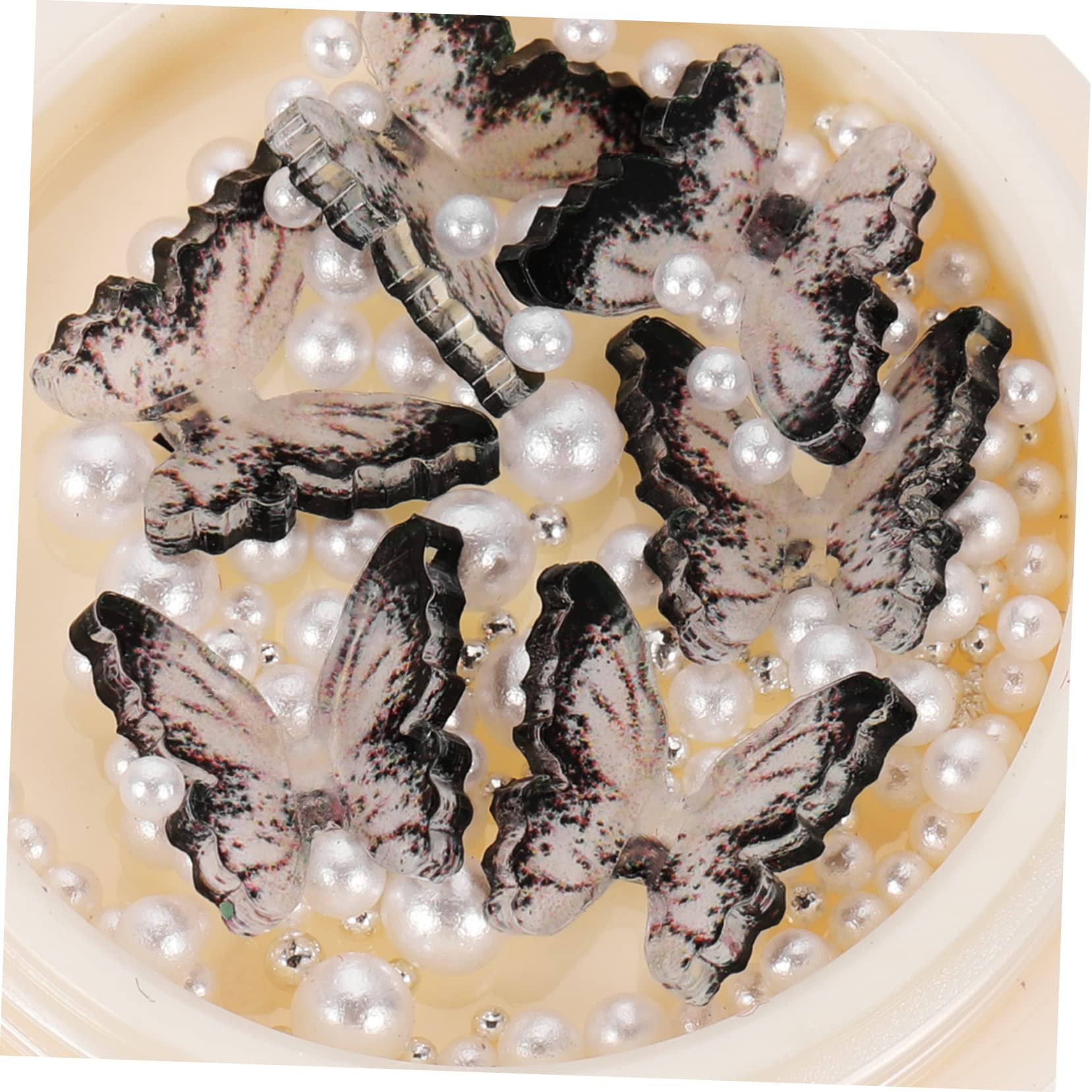 PLAFOPE 5 Set Di Ciondoli Per Unghie A Forma Di Fiore Gioielli Per Unghie in Resina Strass Per 4 Scatole * 5