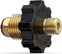 Vista 2 de Onlyfire 5041 Soft Nose POL Propane Gas Fitting Adapter with Excess Flow X 1/4 Inch Male Pipe Thread, Brass