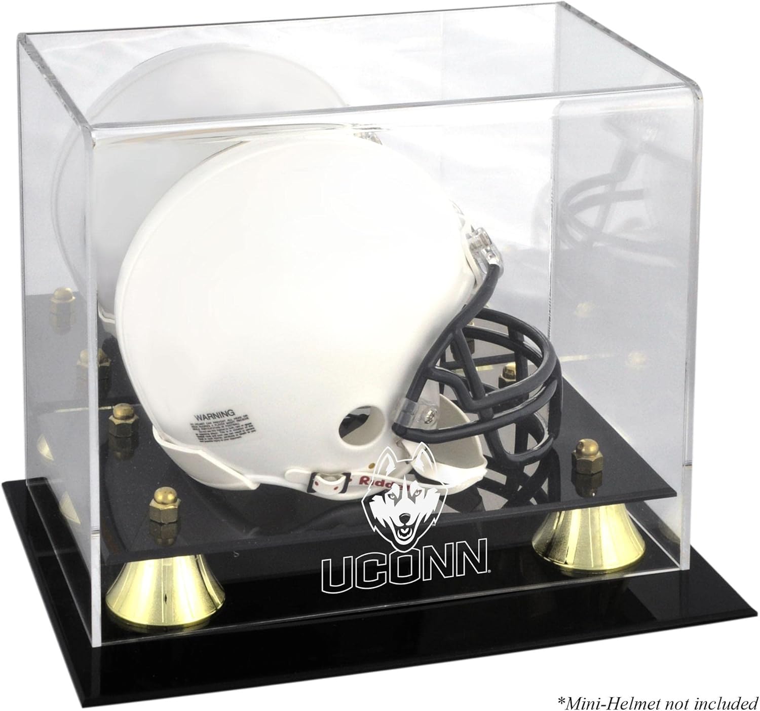 UConn Huskies en Classic Logo Mini Helmet Display Case with Mirror Back - College Mini Helmet Free Standing Display Cases ''Case Only''