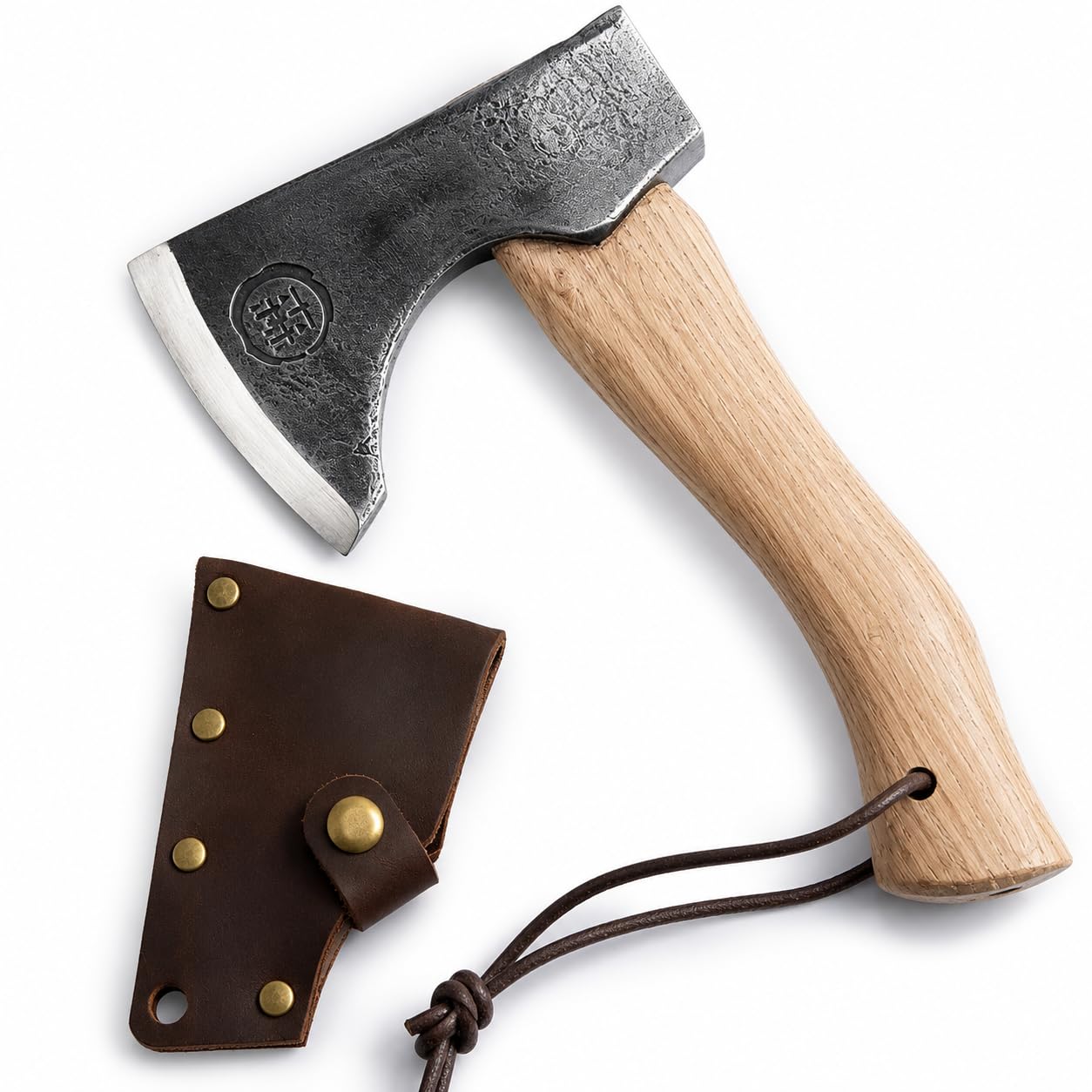 木製ハンドルの鋼製斧 カバー付き Amazon | Edward Tools 木製斧 – 高耐久小型キャンプハチェット 鞘付き