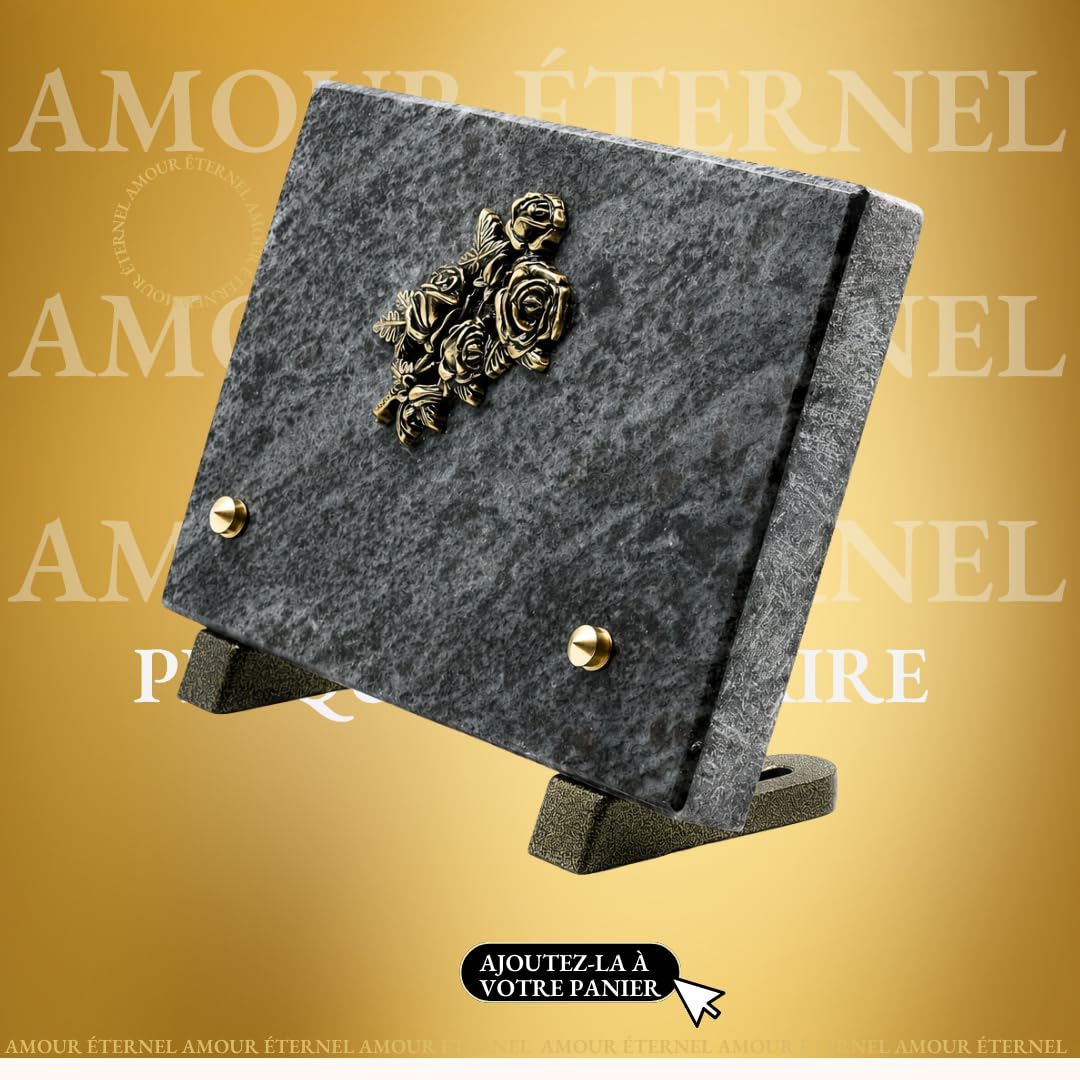 PAR - Plaque funéraire sans inscriptions - Inters pré-gravés à acheter séparement (RECTANGLE SANS INSCRIPTION)