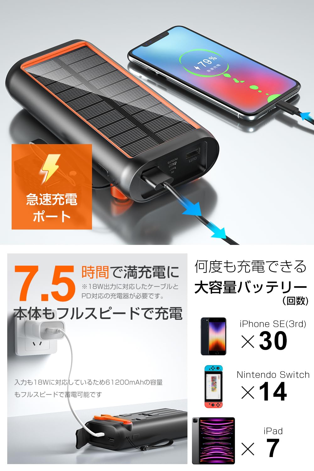 Amazon | 【Amazon.co.jp限定】 モバイルバッテリー 22.5W/PD18W