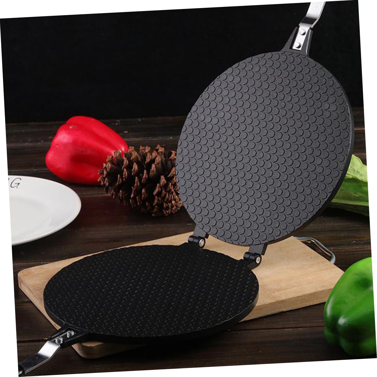 Angoily Household Egg Roll Maker Non-stick Baking Pan Tool for Crepes Omelets and Waffles Portable Double-sided Design for and Even Heat Distribution