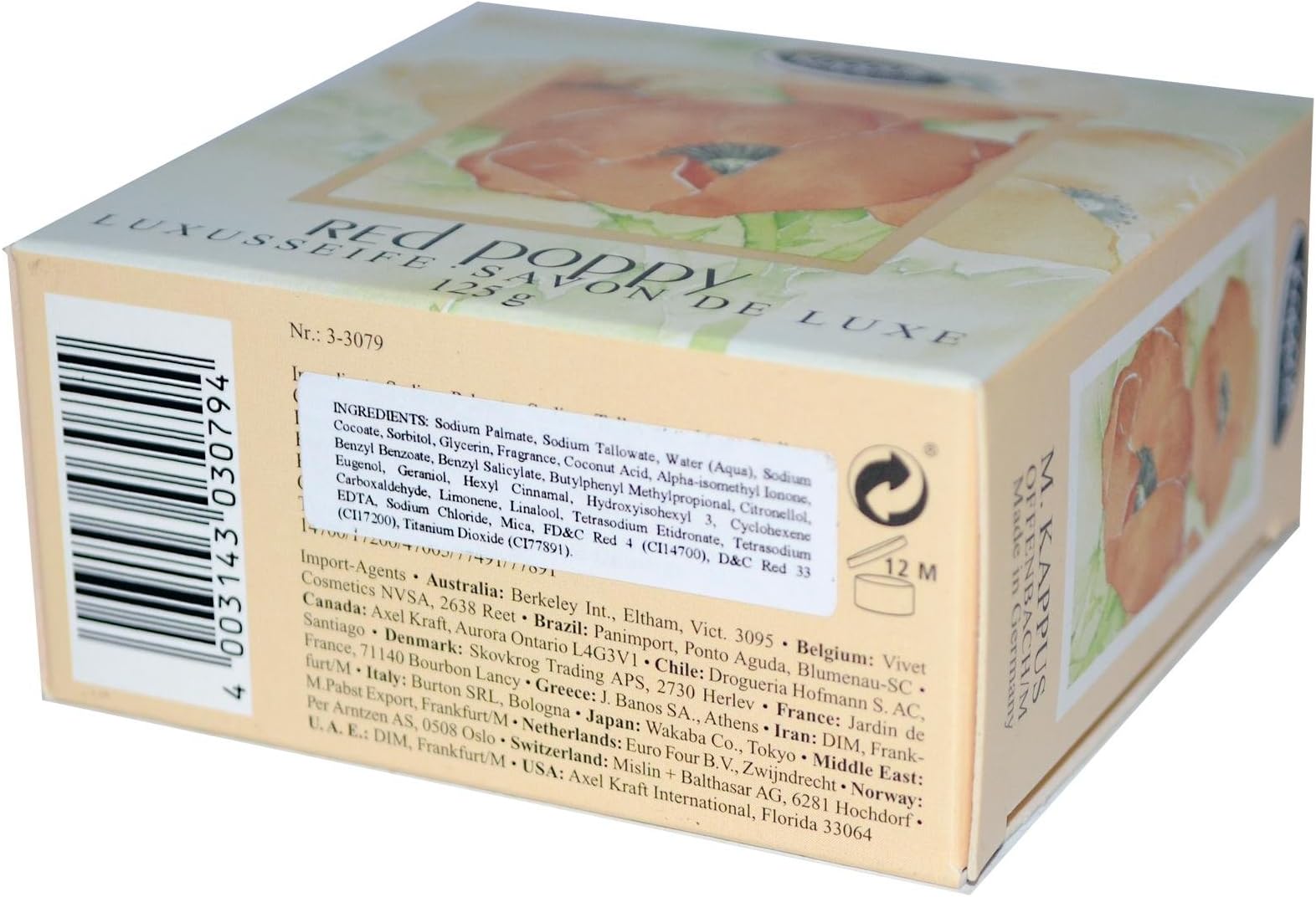 Kappus Soaps Red Poppy 4.2 Oz