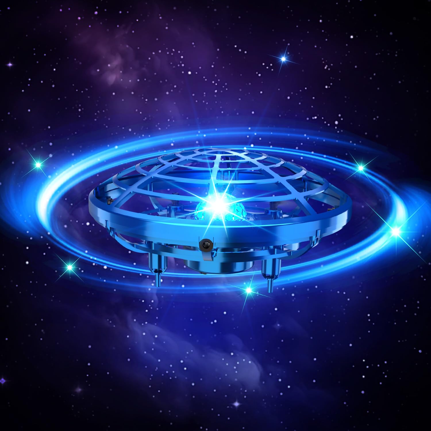 DEERC D12 Hand Operated Flying Toy Drone for Kids, UFO Flying Ball Mini Drone with Cool LED Lights, 5 Motion Sensors,2 Speeds,360 Flips, Anti-Collision, Indoor Small UFO Toy Gifts for Boys and Girls