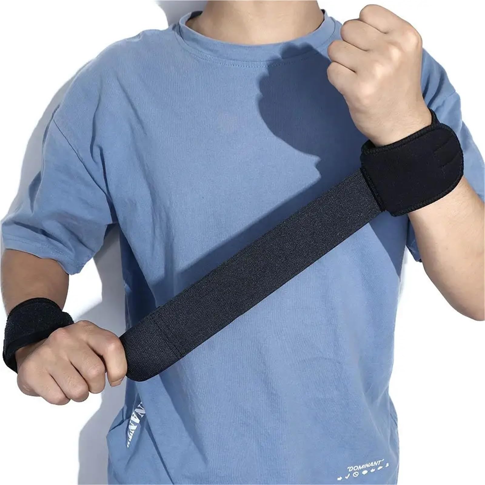 Bracciale da Polso, Fasce da Polso a Compressione, Confezione da 2, for Palestra, pallavolo, Nere e Blu, 40,5x7 cm(Blue)