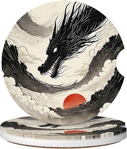 Miniatura 15 de Posavasos absorbentes para portavasos de automóvil, paquete de 2 posavasos universales antideslizantes de cerámica para mujeres y hombres de 2.56