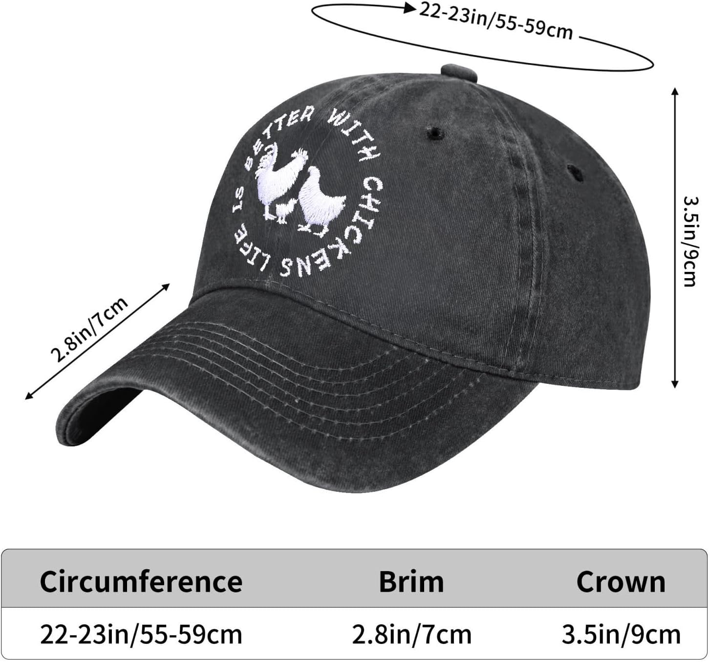 Embroidered Baseball Cap for Women Men Vintage Adjustable Washed Distressed Denim Baseball Hat - Image 3