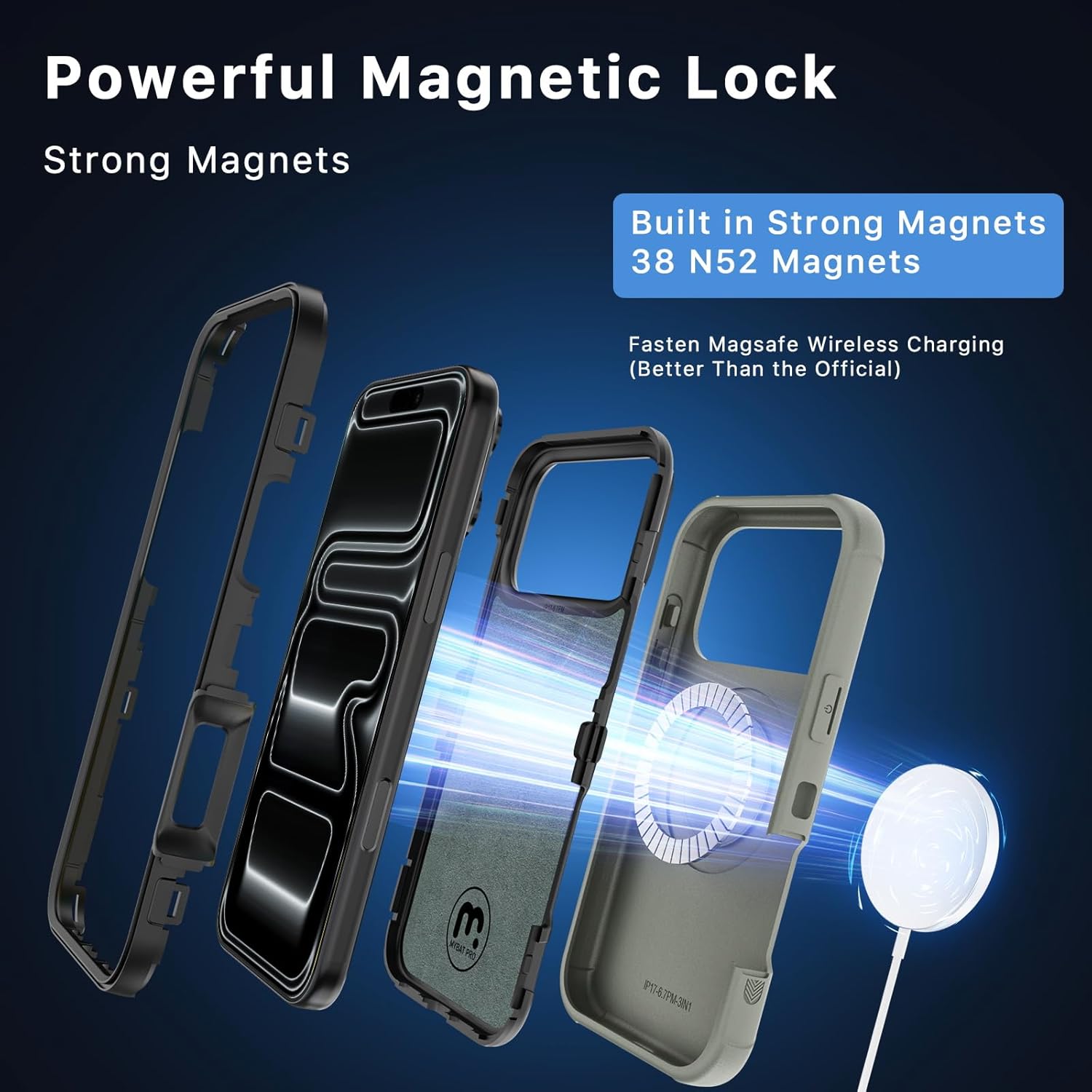 M MYBAT PRO for iPhone 17 Pro Max Case with Belt Clip Holster, Maverick Series 17 Pro Max Case[Compatible with Magsafe] w/Screen Protector,Anti-Drop,with 360°Rotating Kickstand,Heavy Duty Protection - Image 3