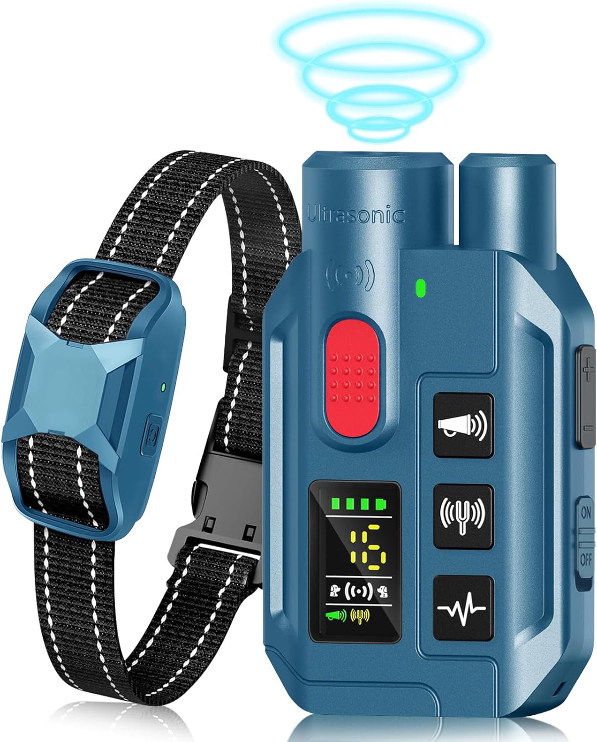 Dog Shock Collar with Remote Control,2000FT Range Dog Training Collar with 4 Training Modes,IP67 Waterproof Dog Bark Collar for Small Medium and Large Dogs(8-150lbs) (Blue)