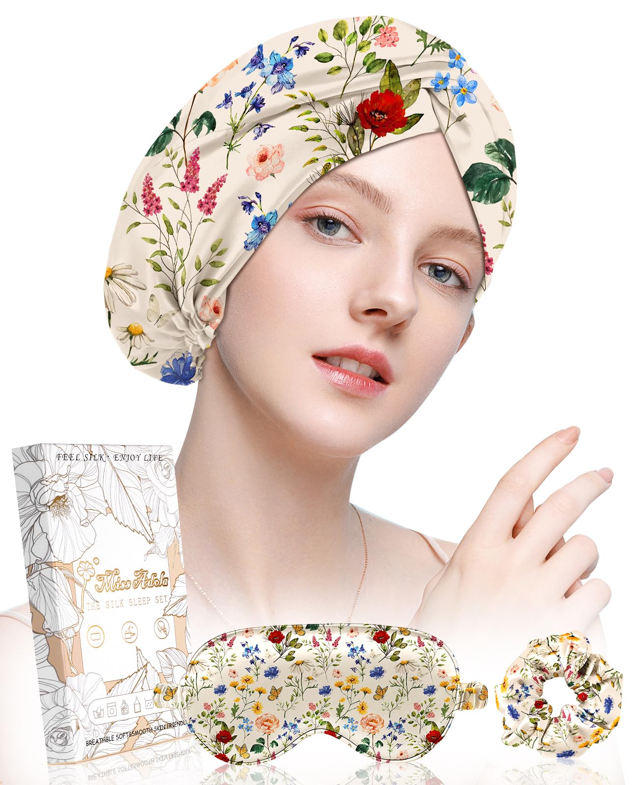 Miss Adola Silk Bonnet for Sleeping Women