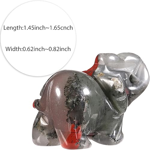 Vista 16 de Nupuyai Estatua de elefante de cristal curativo tallada a mano, escultura de escultura, manualidades, 1.5 pulgadas, opalita